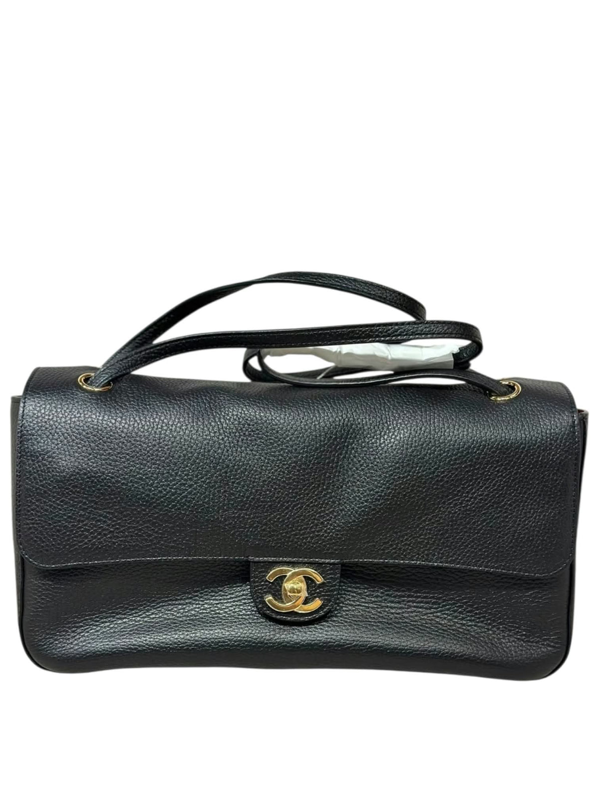 Chanel Maxi 32 Flap Black Grained Calfskin GHW