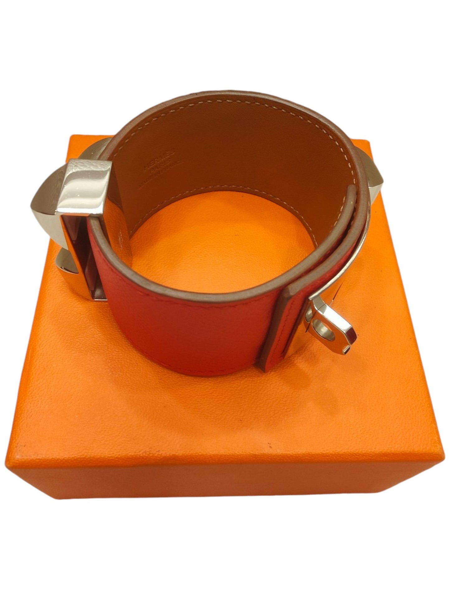 Hermes CDC Bracelet Red Epsom PHW
