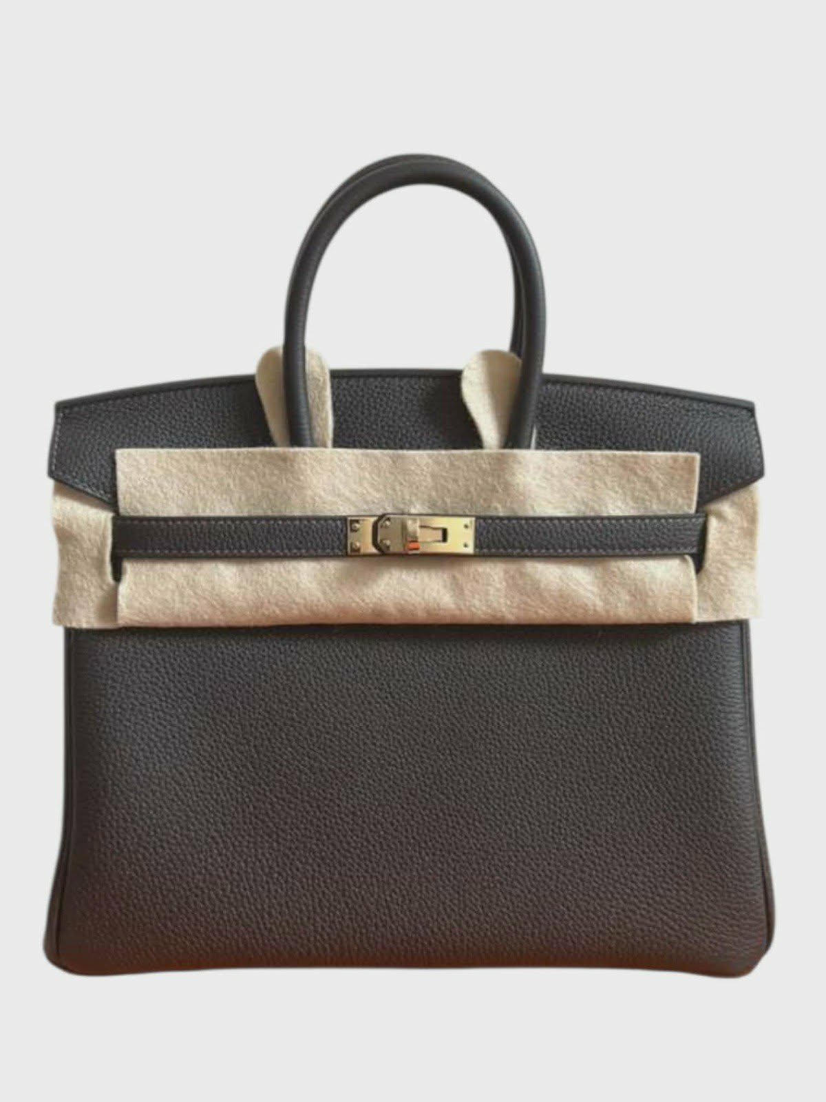 Hermes Birkin Retourne 25 Bai Brun Togo Permabrass Hardware