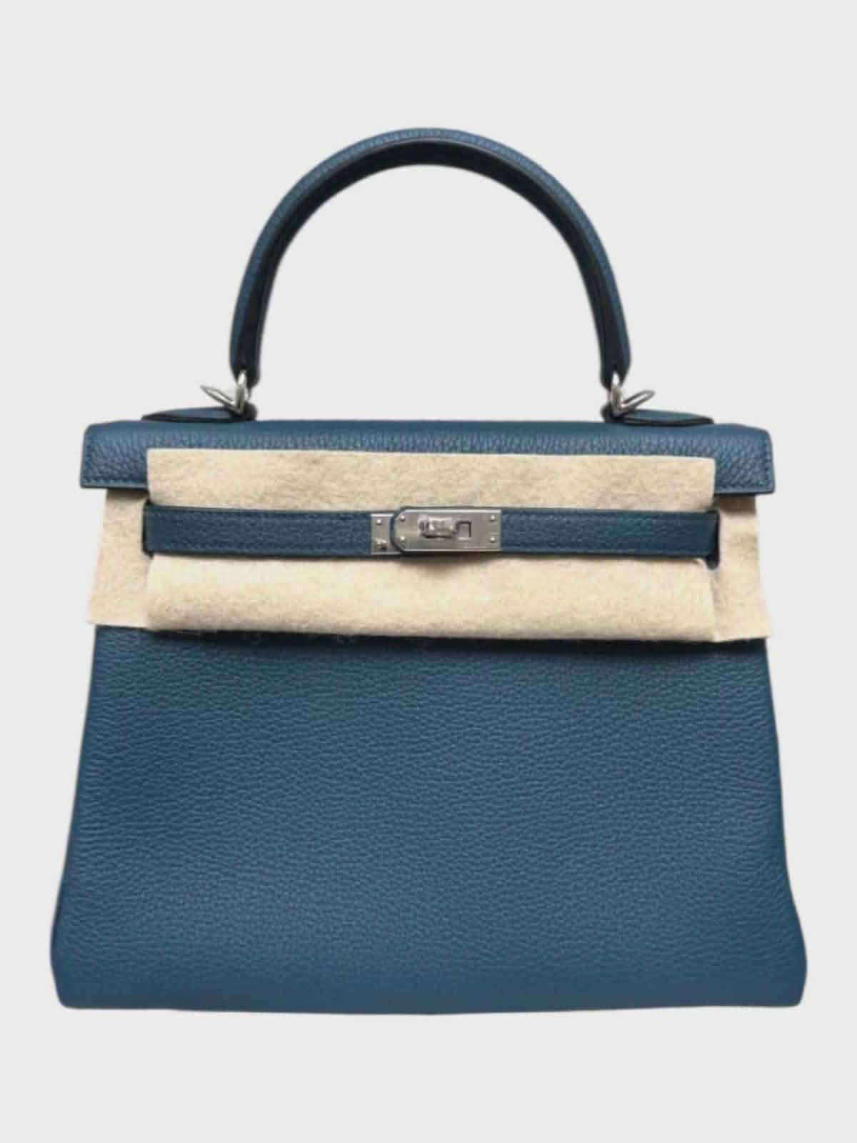 Hermes Kelly Retourne 25 Blue de Prusse Togo PHW