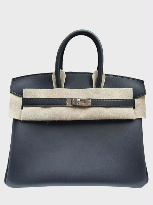 Hermes Birkin Retourne 25 Noir Swift PHW