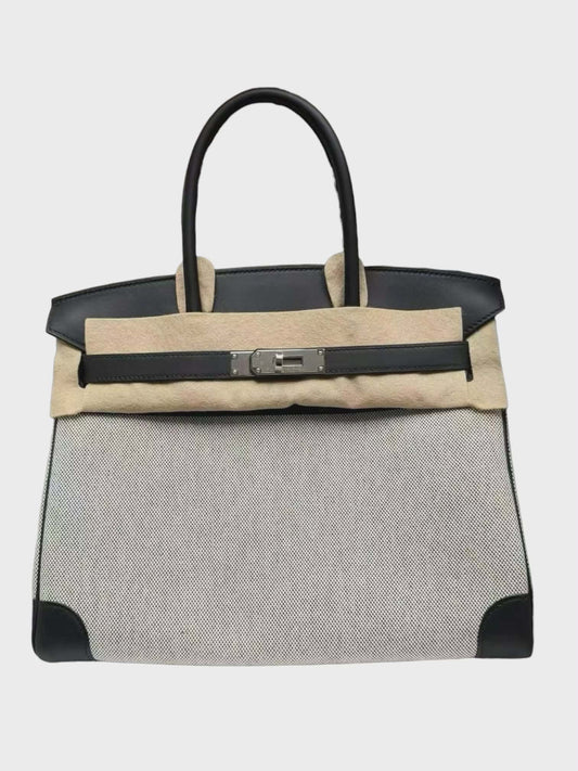 Hermes Birkin Retourne 30 Toile Noir Canvas & Swift PHW