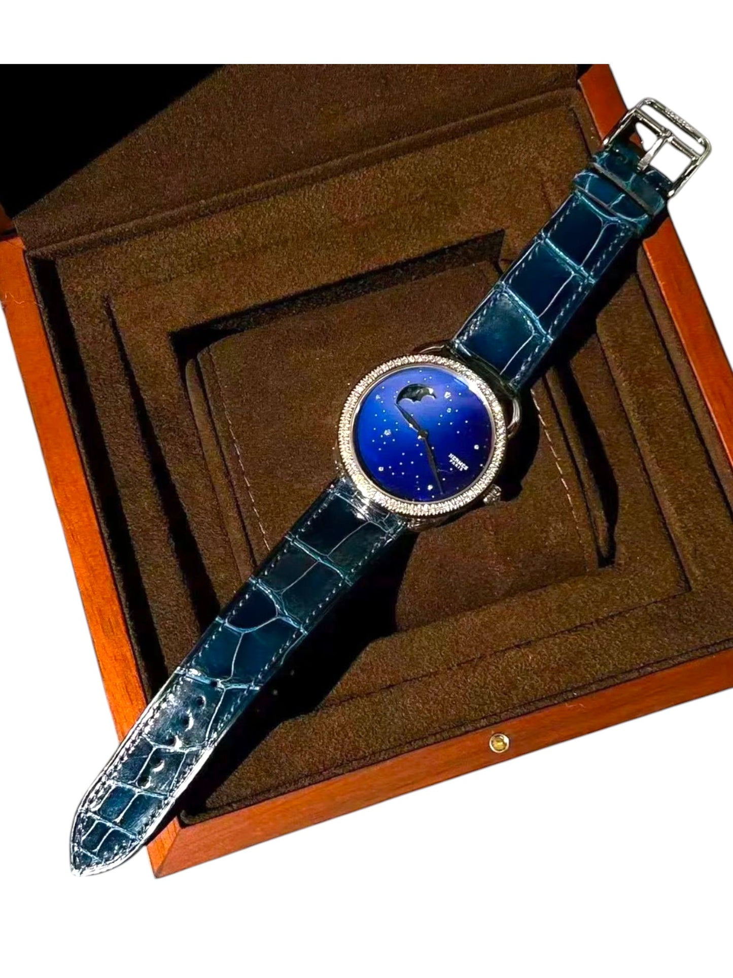 Hermes Arceau Petite Lune Watch Large Bleu Saphir MOP