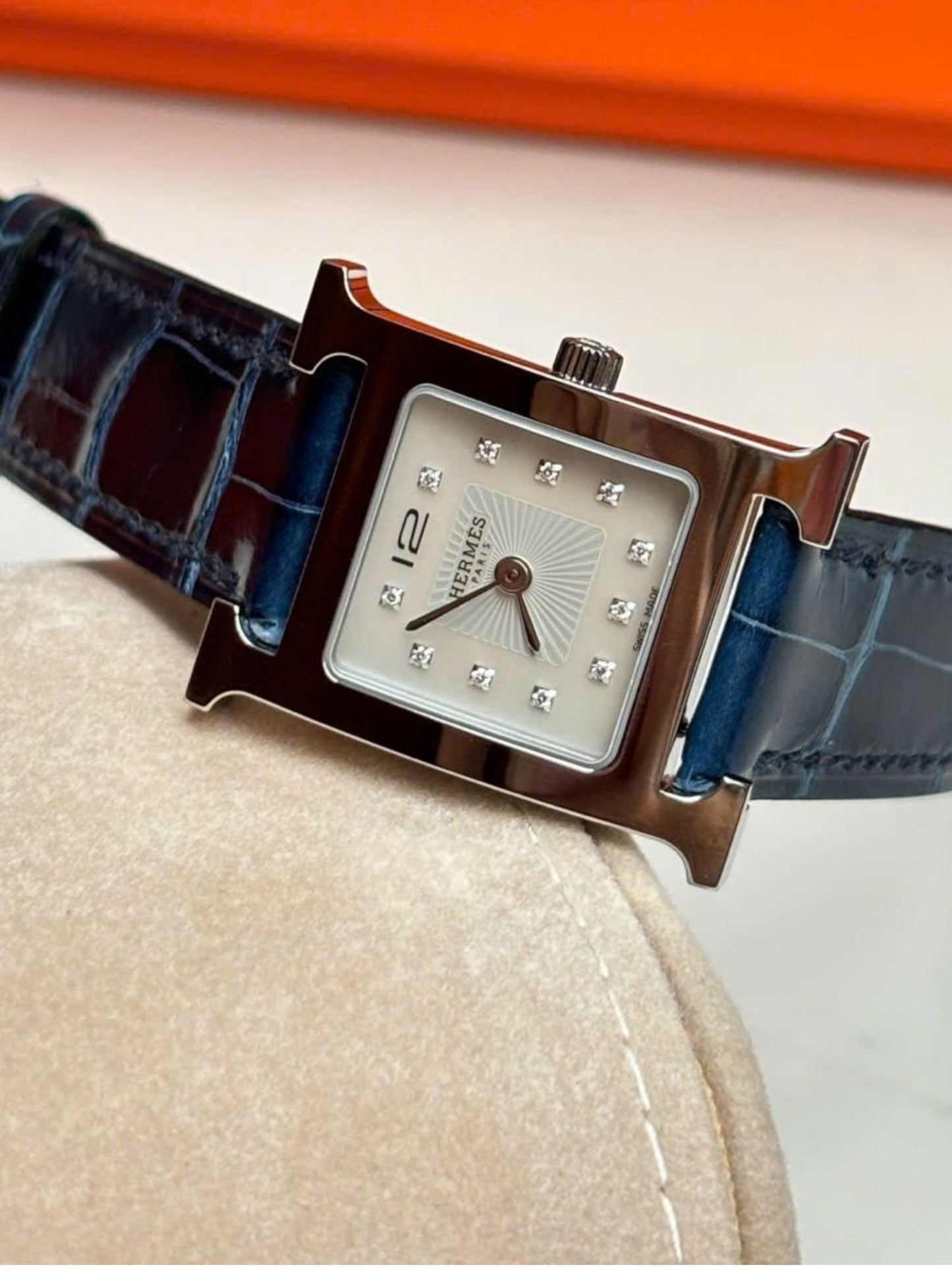 Hermes Heure H Watch Blue Sapphire MOP PM