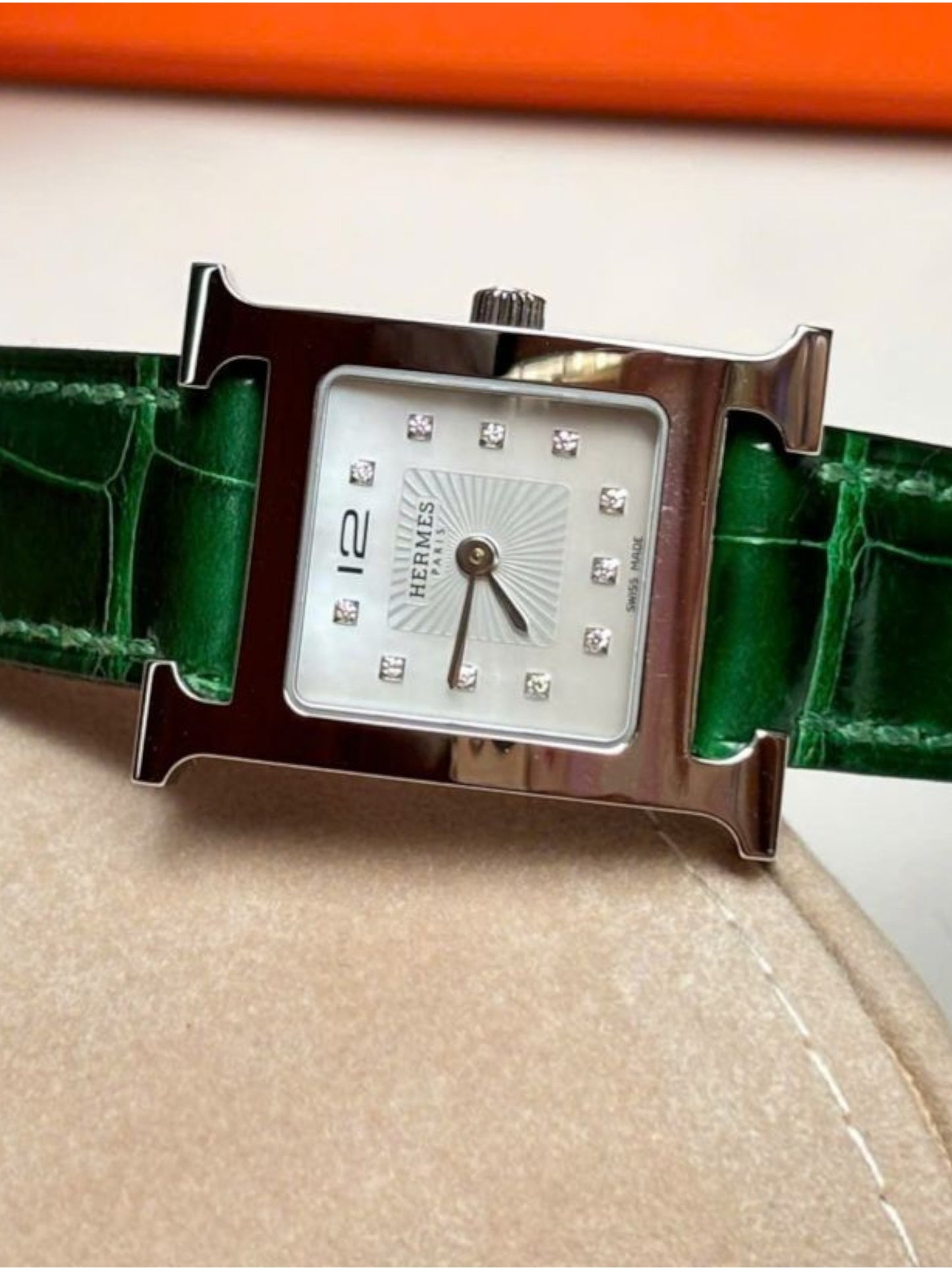 Hermes Heure H Watch Green MOP PM