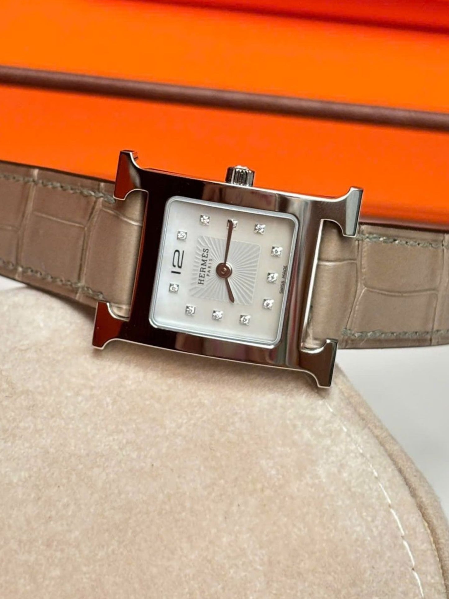 Hermes Heure H Watch Etoupe Matte MOP PM