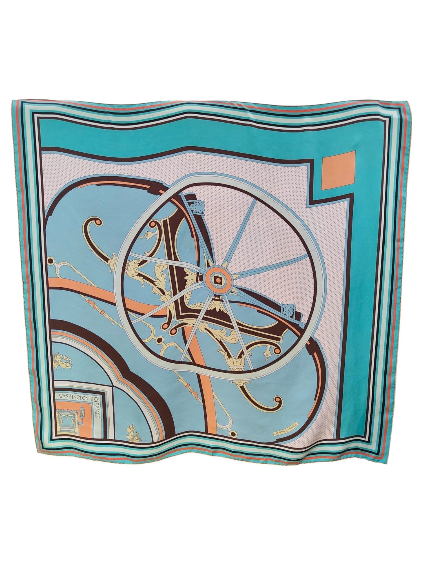 Hermes Scarf Silk Blue Tinged