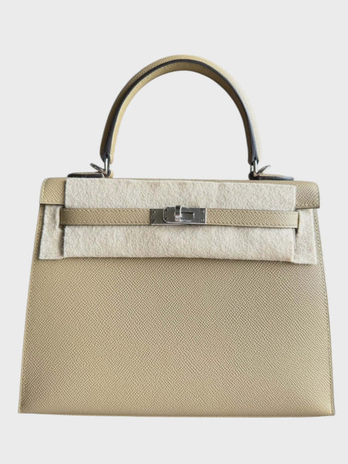 Hermes Kelly Sellier 25 Poussiere Epsom PHW