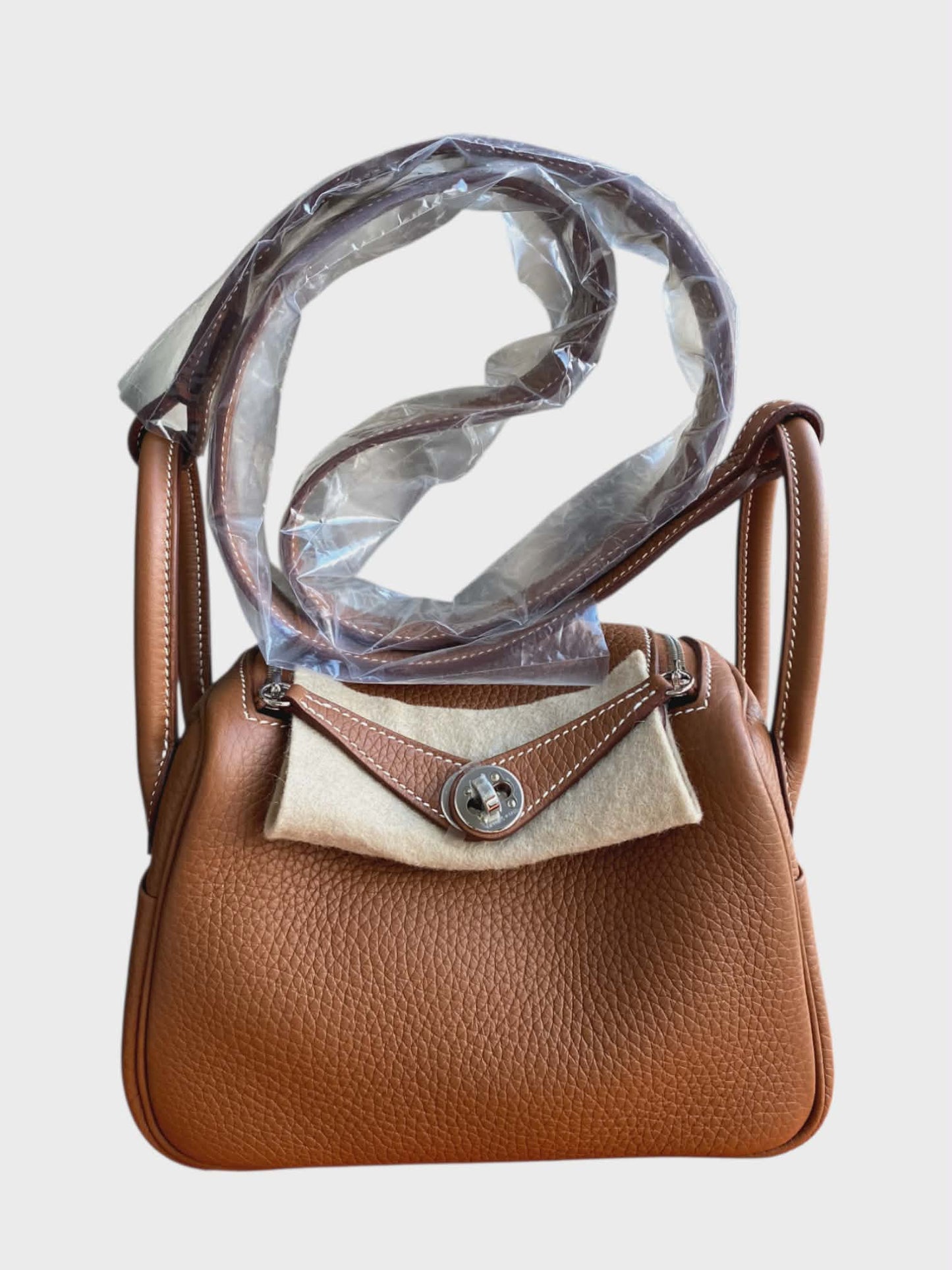 Hermes Lindy Mini II Gold Clemence PHW