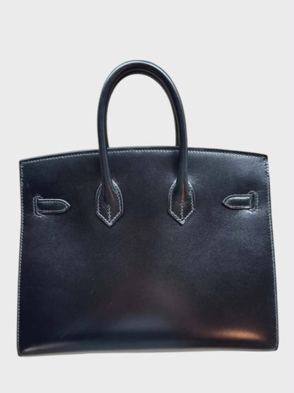 Hermes Birkin Sellier 25 Noir Box Calf GHW