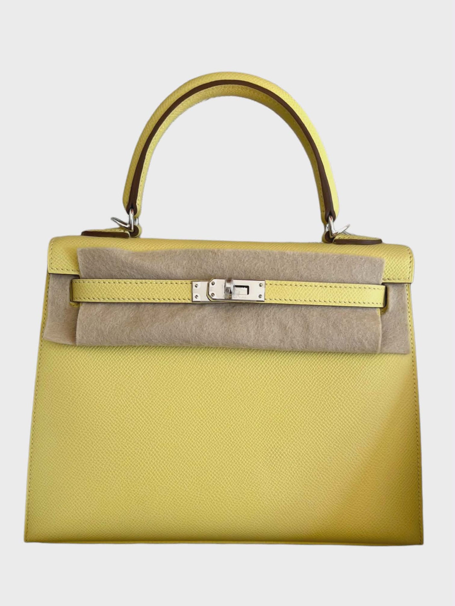 Hermes Kelly Sellier 25 Jaune Poussin Epsom PHW