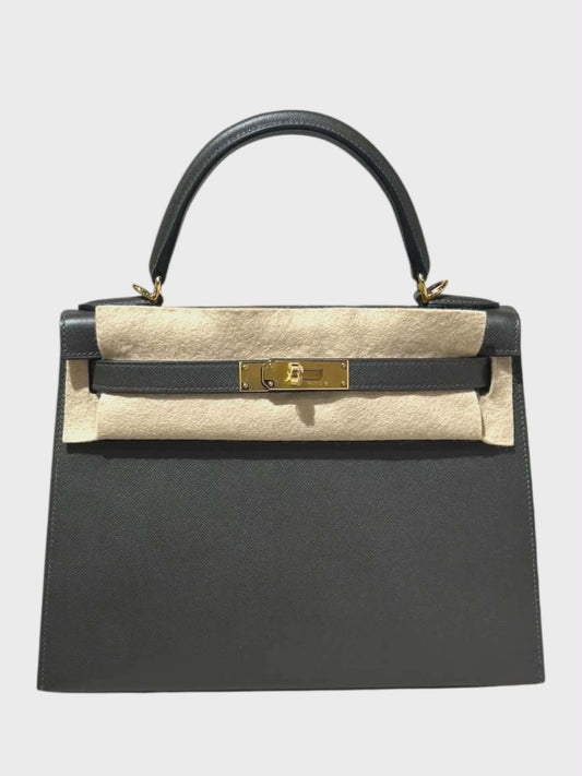 Hermes Kelly Sellier 28 Graphite Madame GHW
