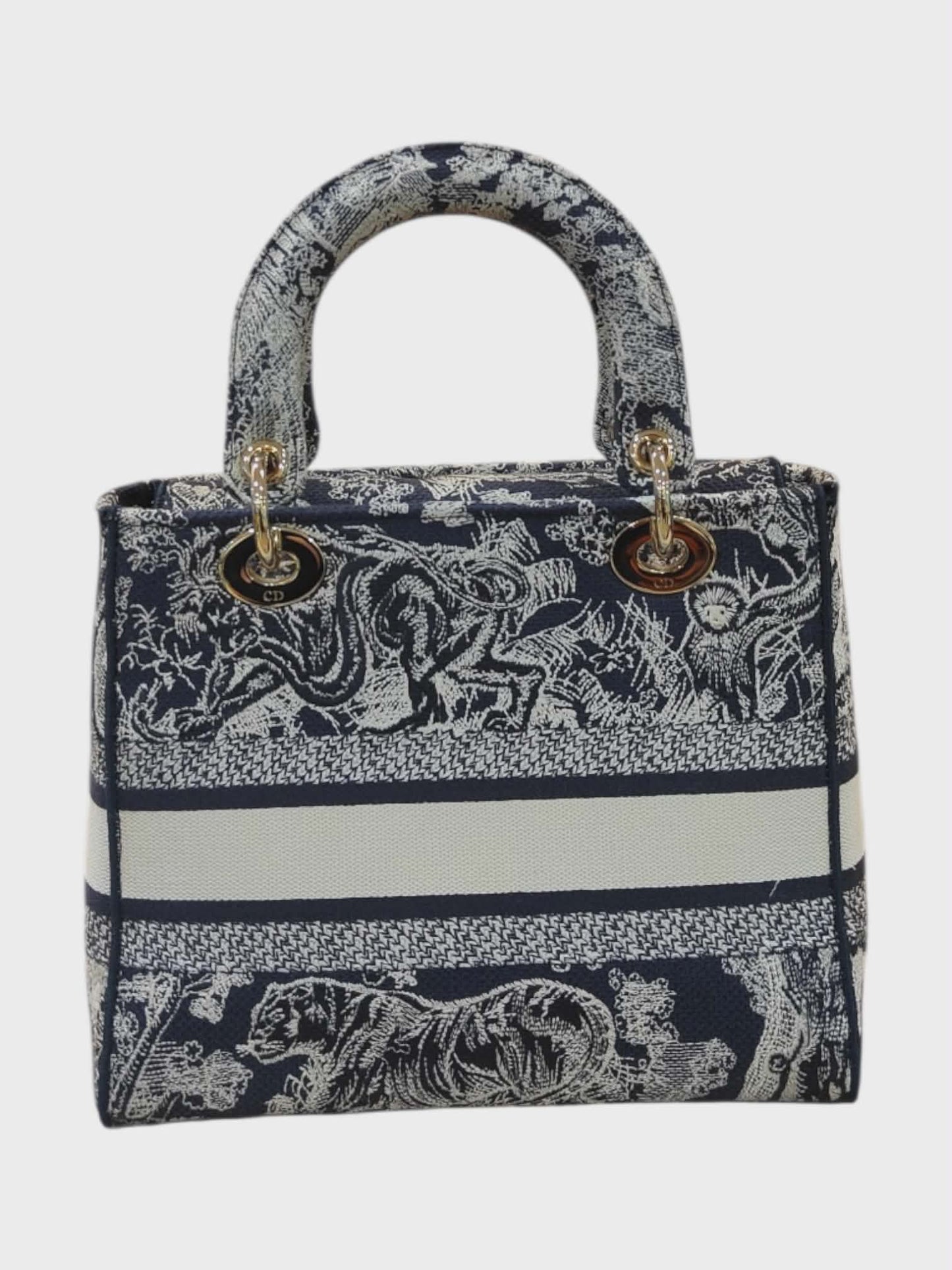 Lady Dior Medium D-Lite Navy Canvas LGHW