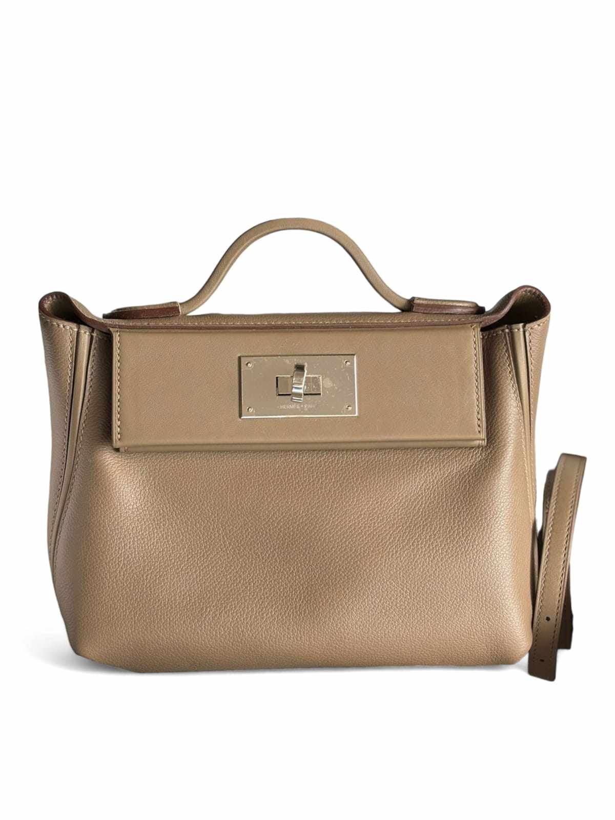 Hermes 24/24 Mini Etoupe Evercolor PHW