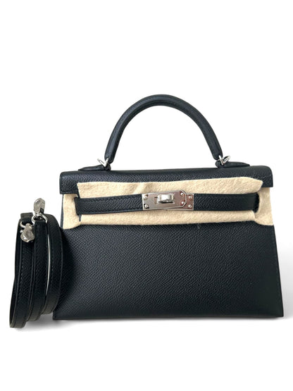 Hermes Kelly Sellier 20 Hss Noir Verso Gris Perle Epsom PHW