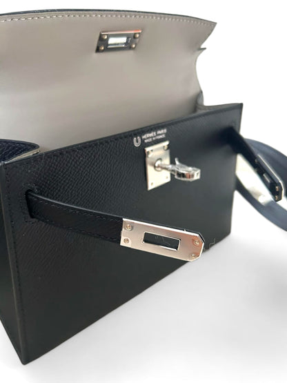 Hermes Kelly Sellier 20 Hss Noir Verso Gris Perle Epsom PHW