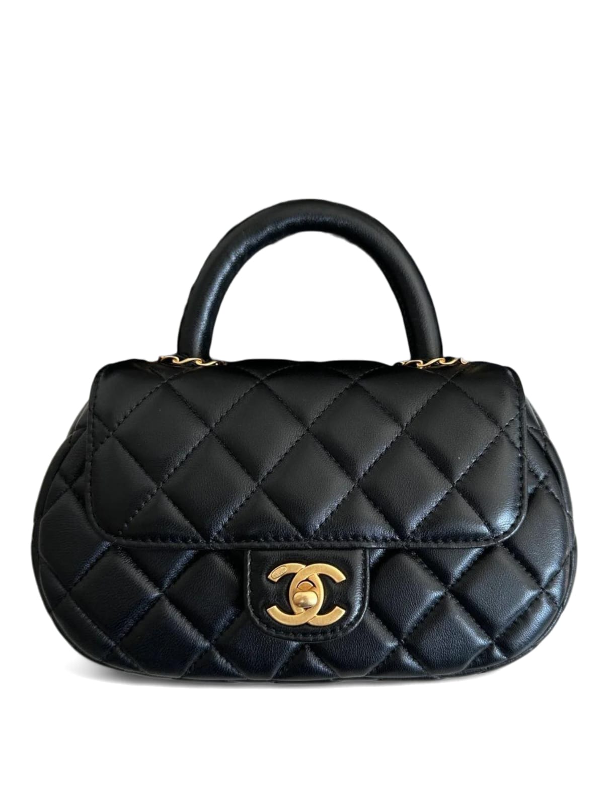 Chanel Vanity Handle Black Lambskin AGHW 24C