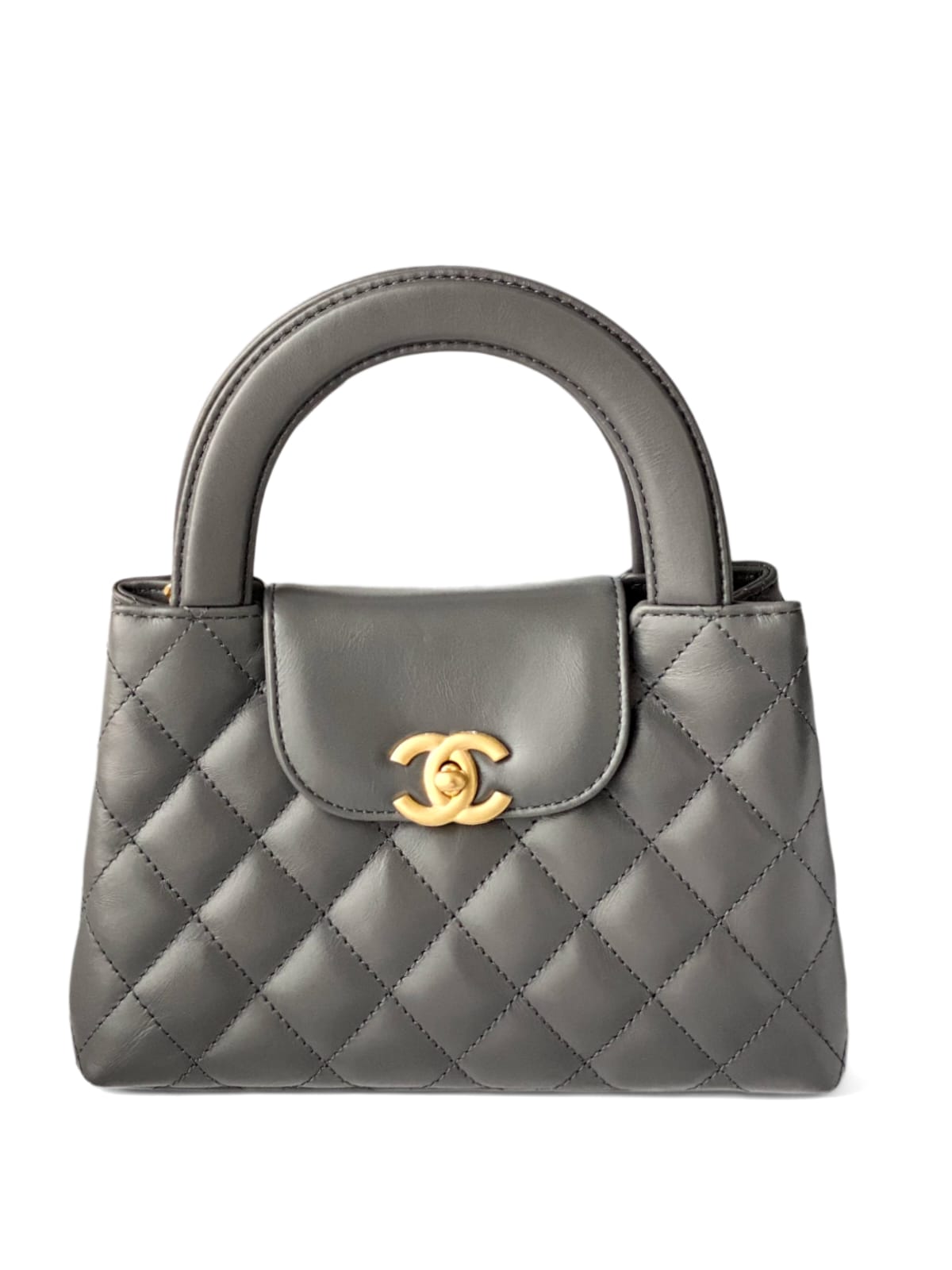 Chanel Kelly Mini Grey Lambskin AGHW