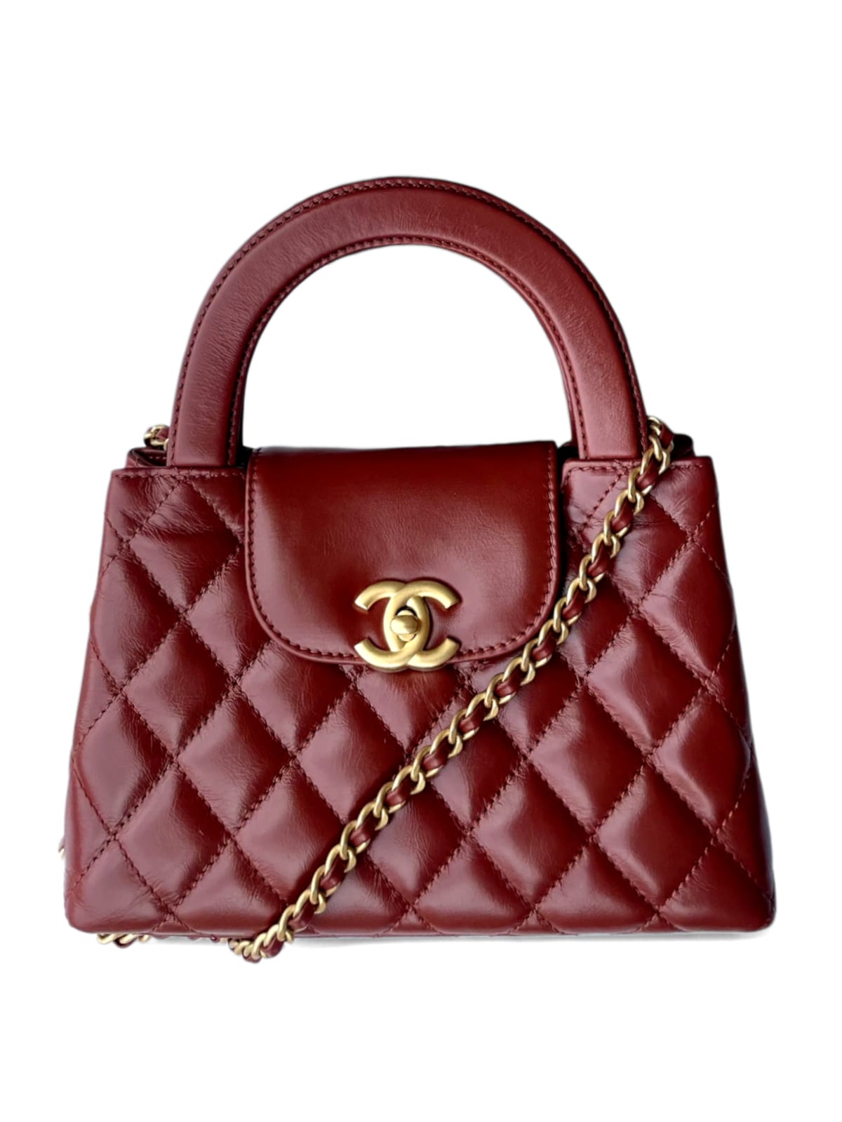 Chanel Kelly Mini Brown Lambskin AGHW