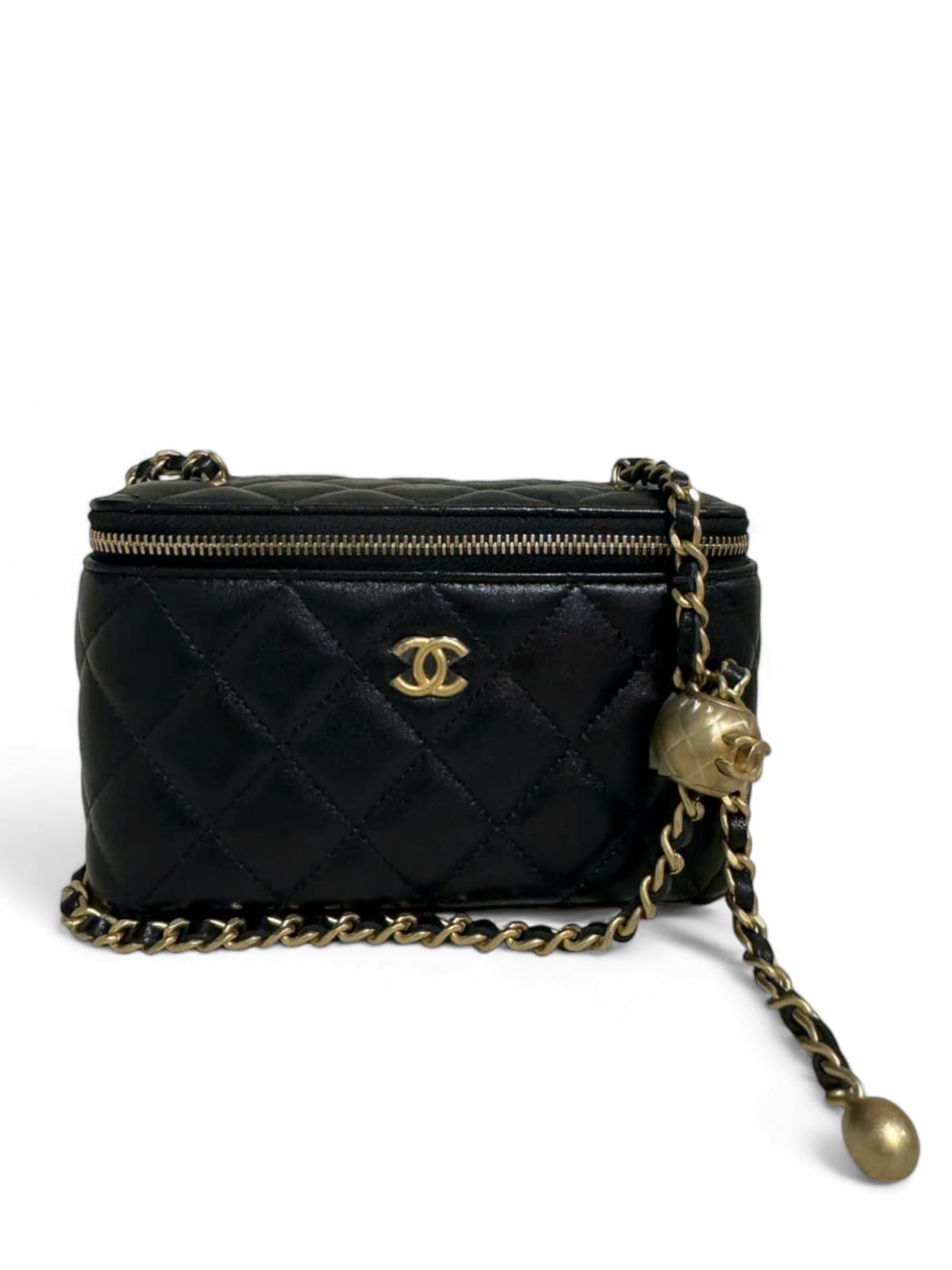 Chanel Vanity Pearl Crush Black Calfskin AGHW