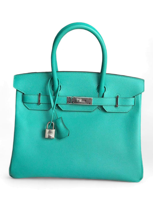 Hermes Birkin Retourne 30 Vert Verone Epsom PHW