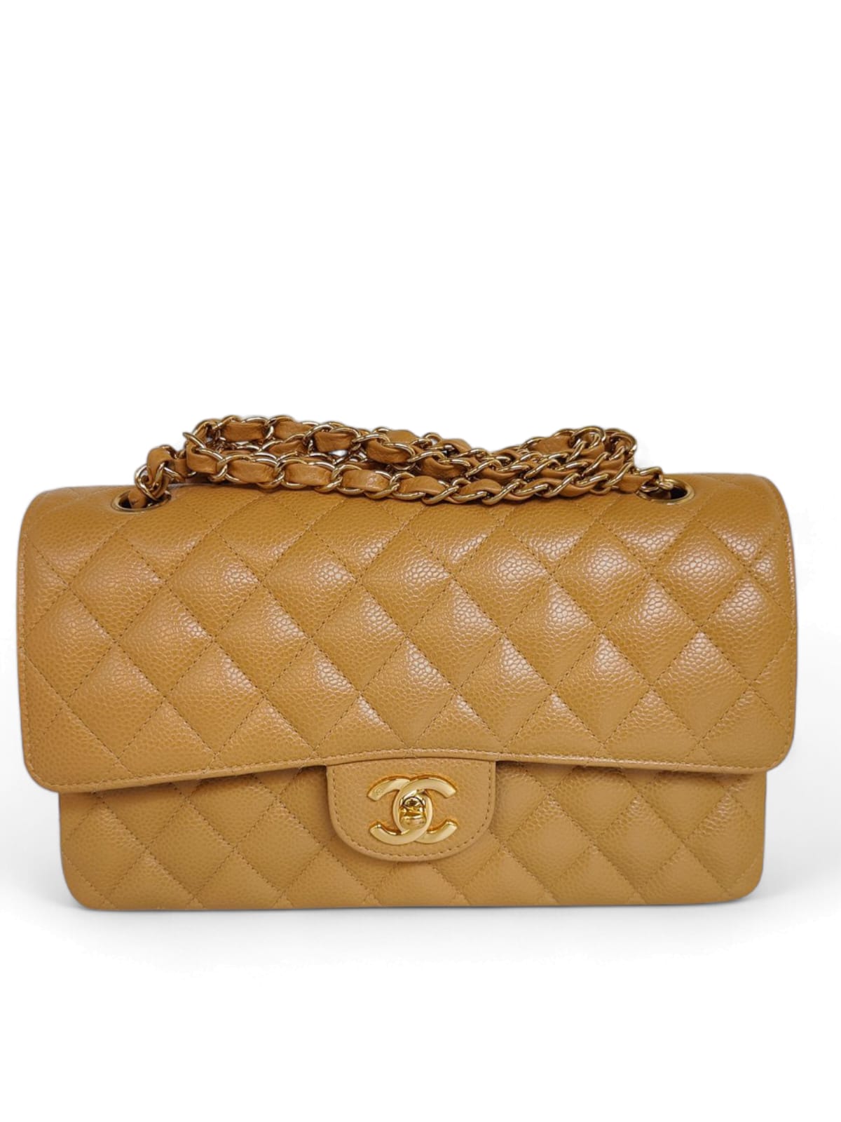 Chanel Classic Vintage Medium Beige Caviar GHW