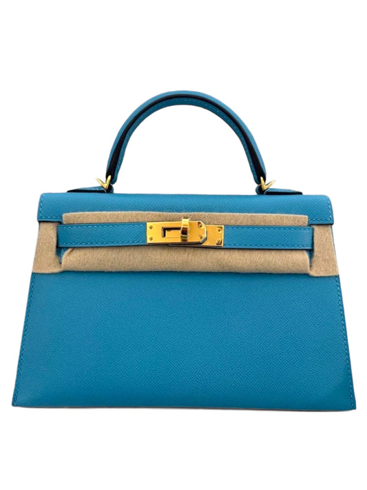 Hermes Kelly Sellier 20 Bleu Du Nord Madame GHW