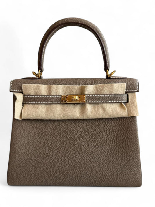 Hermes Kelly Retourne 25 Etoupe Togo GHW