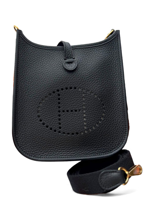 Hermes Evelyne Mini Noir Clemence GHW