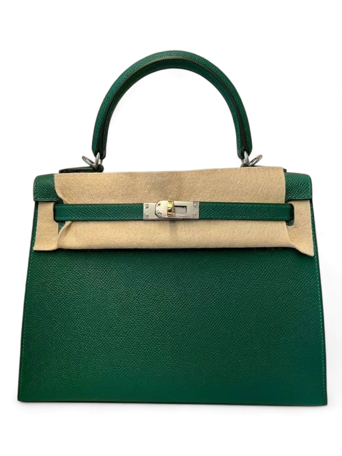 Hermes Kelly Sellier 25 Vert Moyem Epsom Electrum PHW & GHW