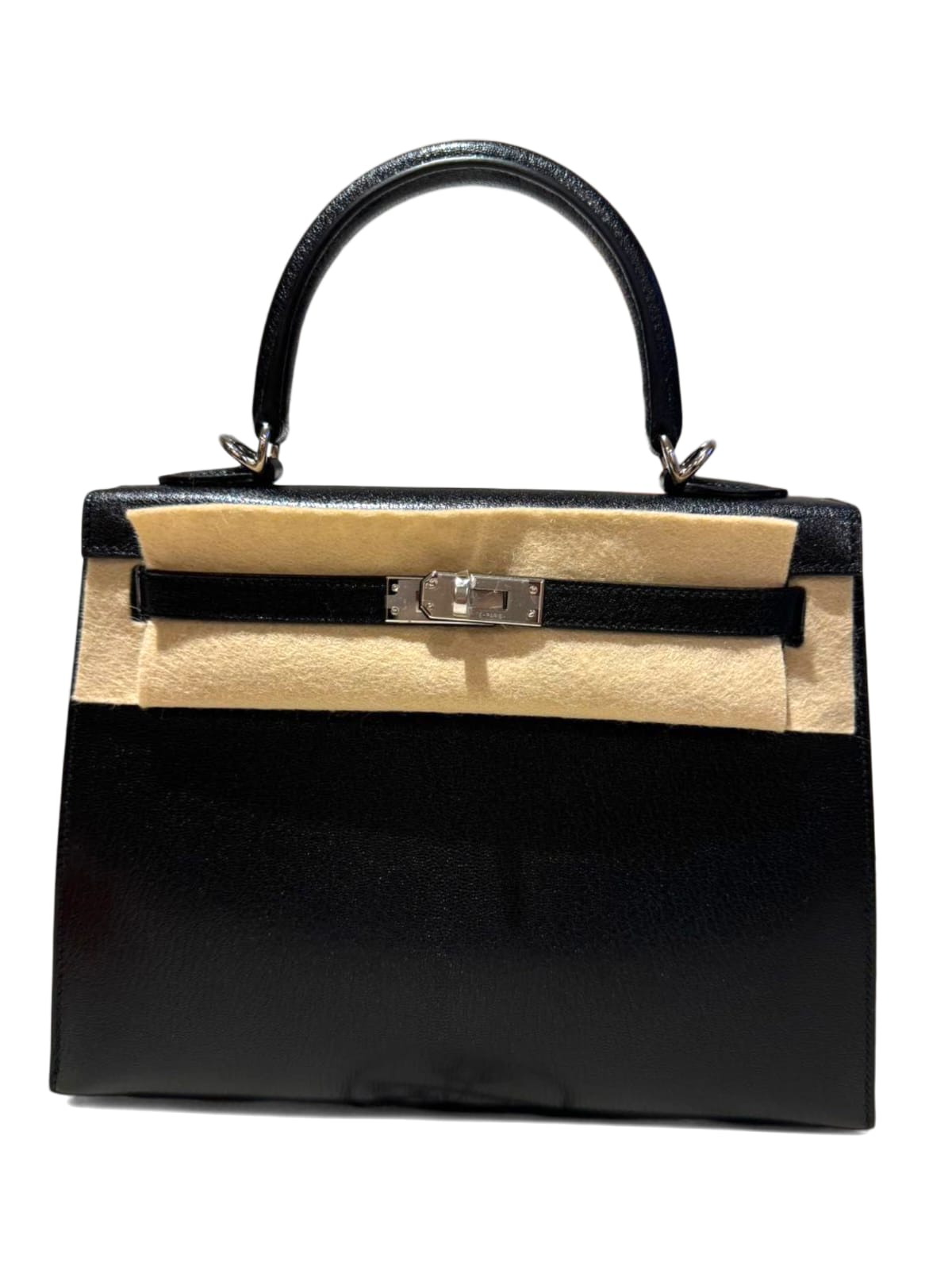 Hermes Kelly Sellier 25 Noir Chamkila PHW