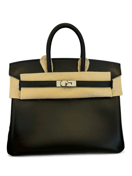 Hermes Birkin Retourne 25 Noir Tadelakt PHW