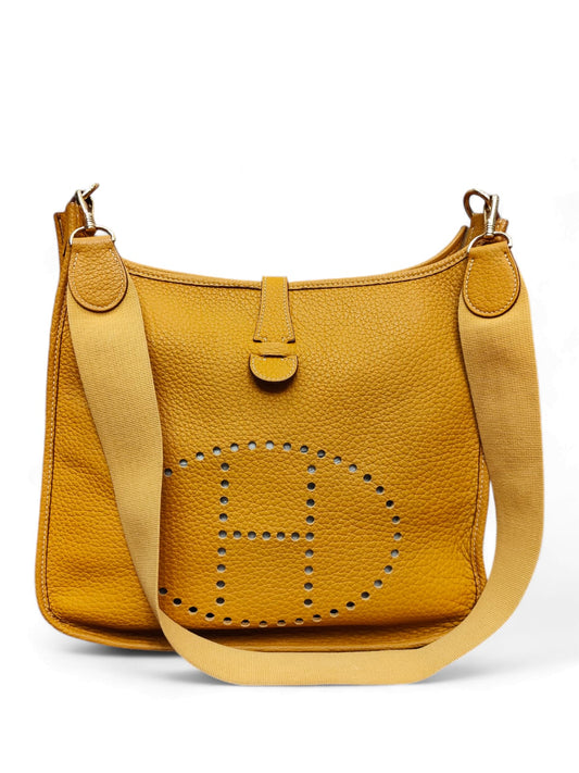 Hermes Evelyne GM Mustard Yellow Clemence GHW