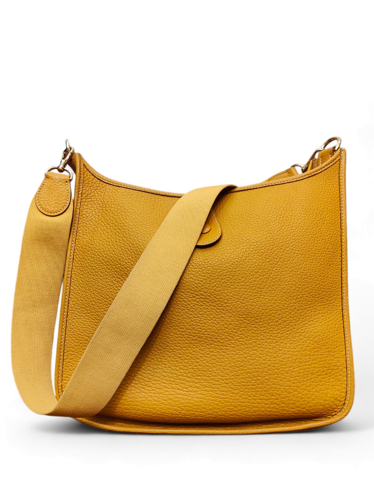 Hermes Evelyne GM Mustard Yellow Clemence GHW