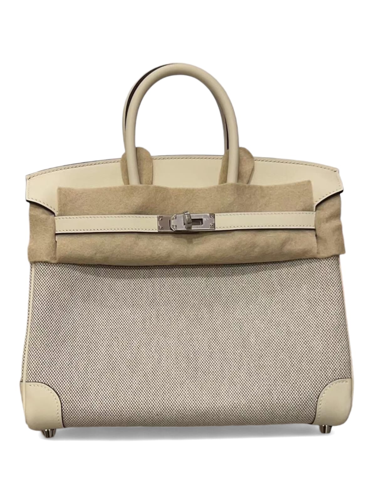 Hermes Birkin Retourne 25 Toile Nata Swift & Canvas PHW