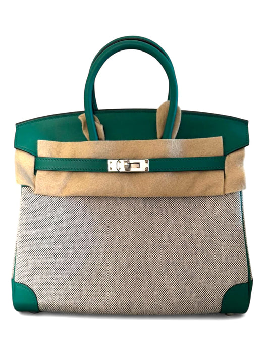 Hermes Birkin Retourne 25 Toile Vert Vertigo Swift & Canvas PHW