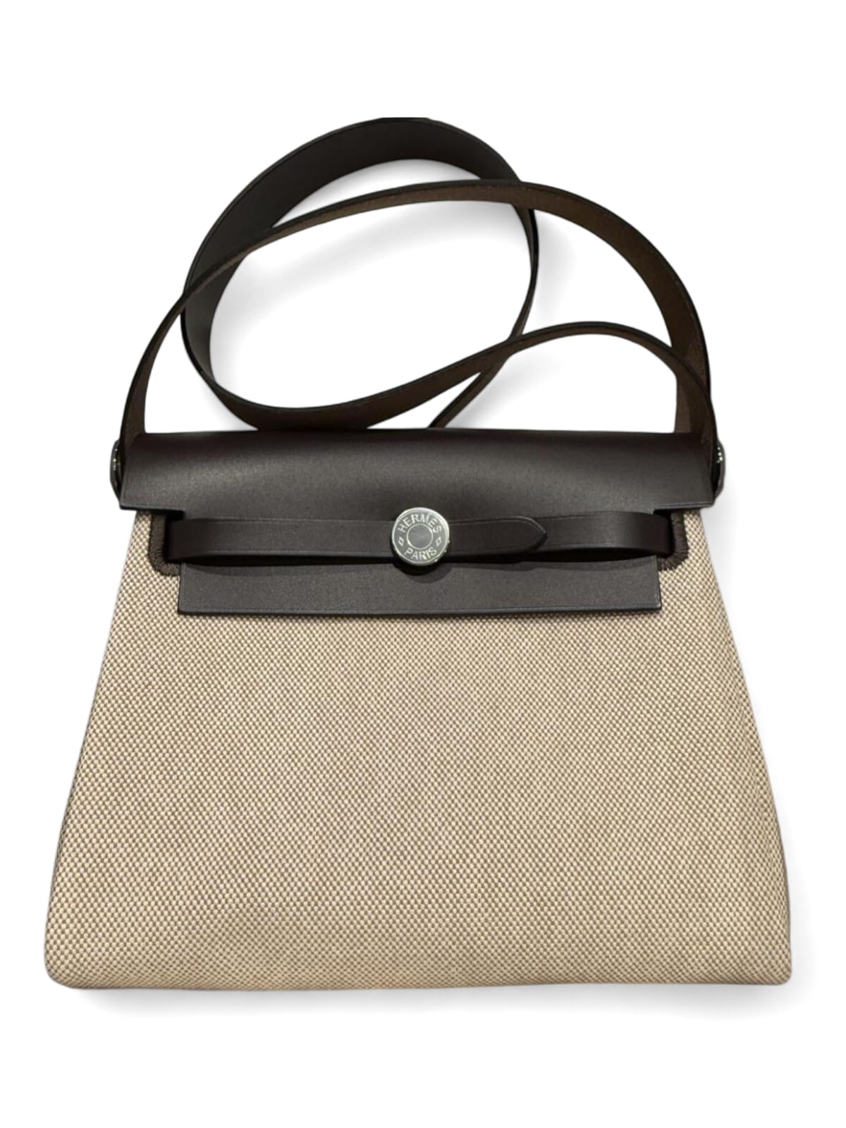 Hermes Herbag Mini Ecru beige/ Ebene Cavans PHW