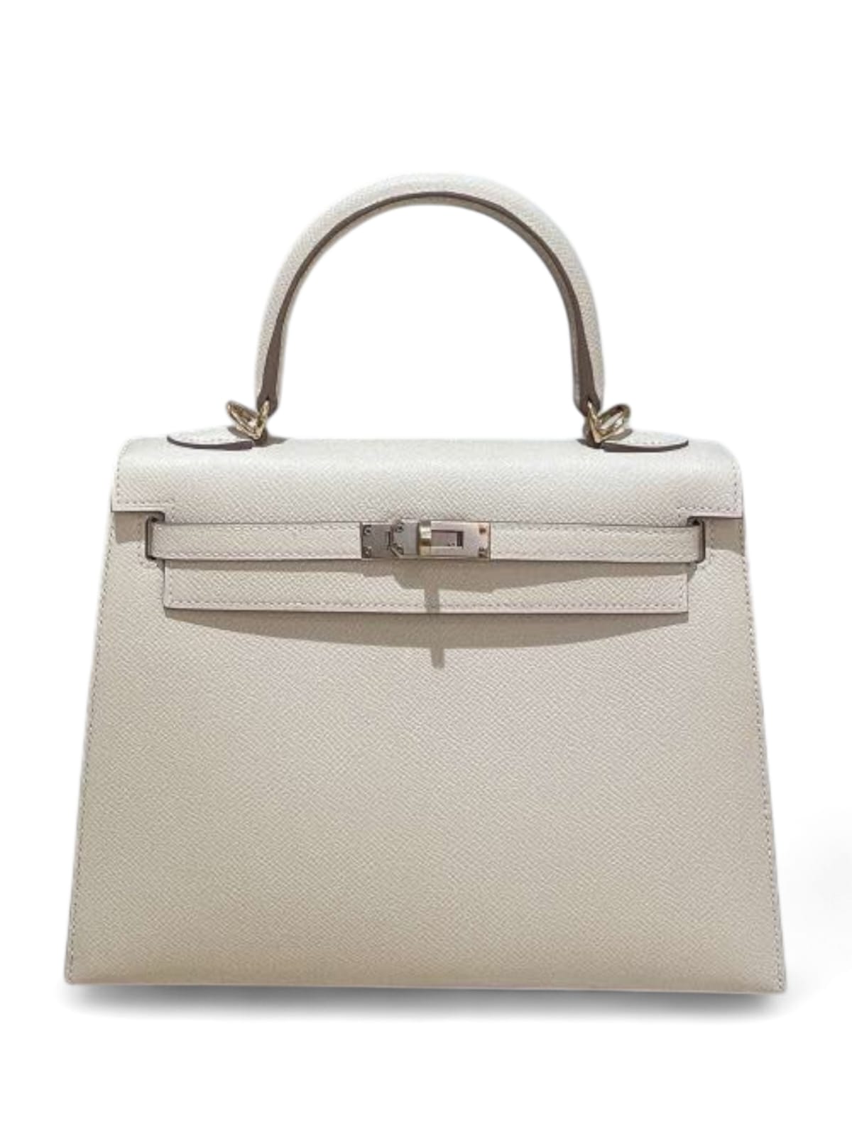 Hermes Kelly Sellier 25 HSS Craie Gold Inside Epsom Permabrass Hardware