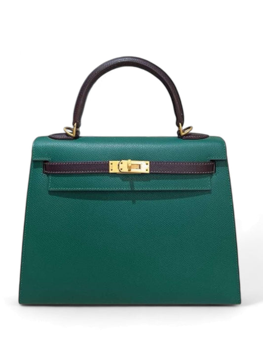 Hermes Kelly Sellier 25 HSS Malachite Raisin Epsom BGHW