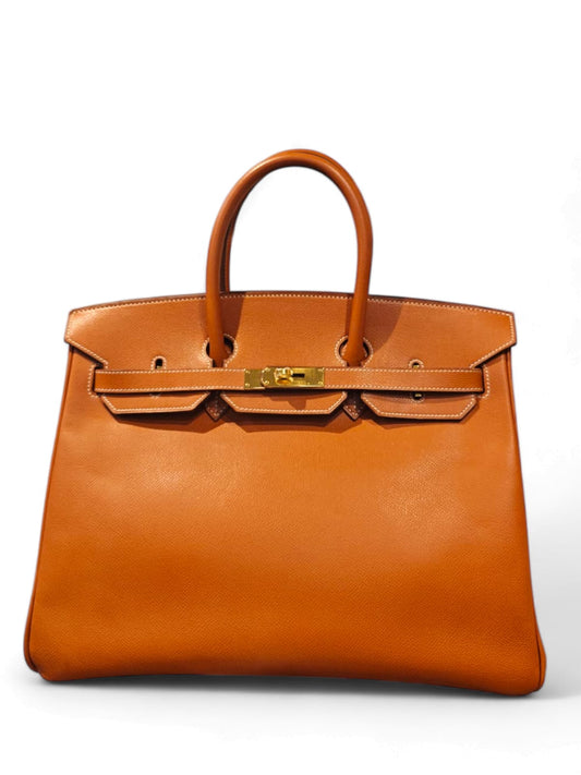 Hermes Birkin Retourne 35 Gold Epsom GHW