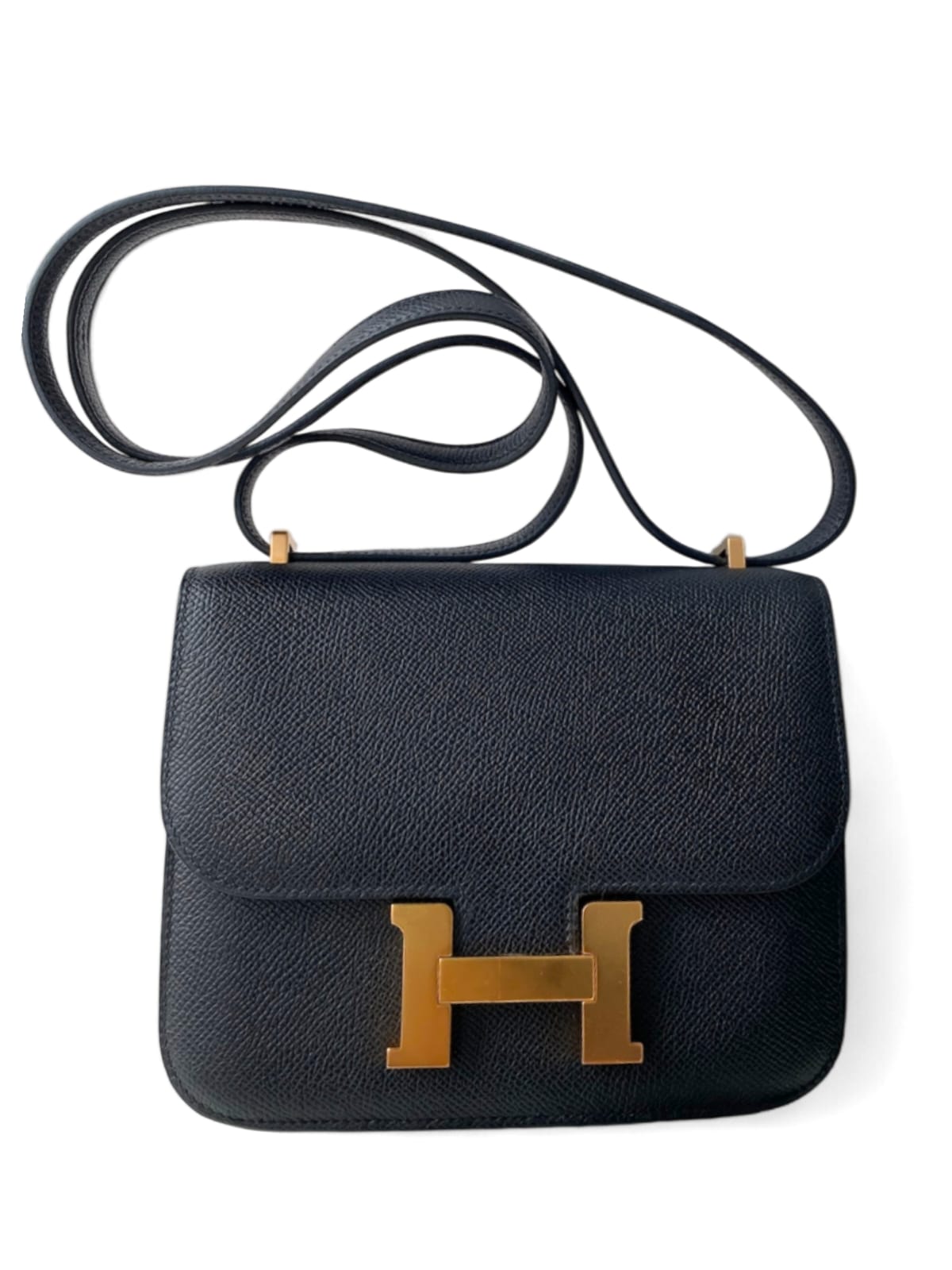 Hermes Constance 18 Black Epsom RGHW