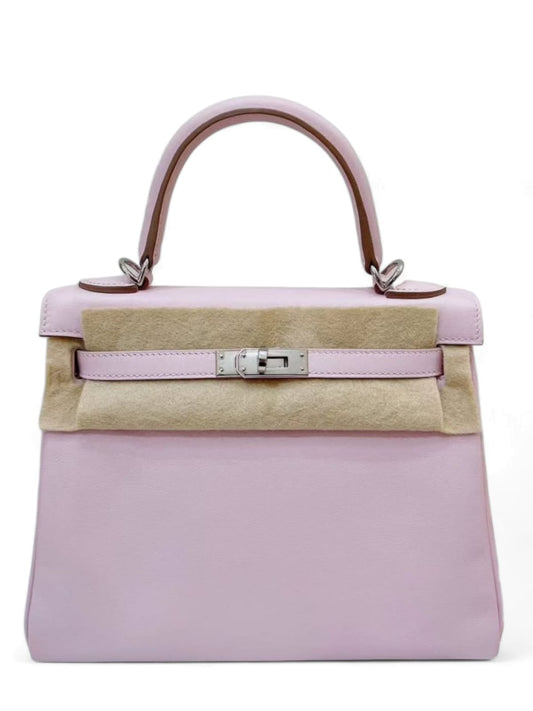 Hermes Kelly Retourne 25 Mauve Pale Swift PHW