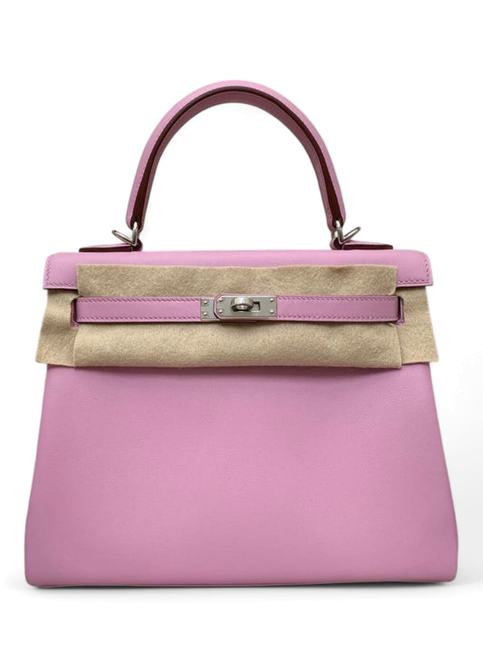 Hermes Kelly Retourne 25 Mauve Sylvestre Swift PHW