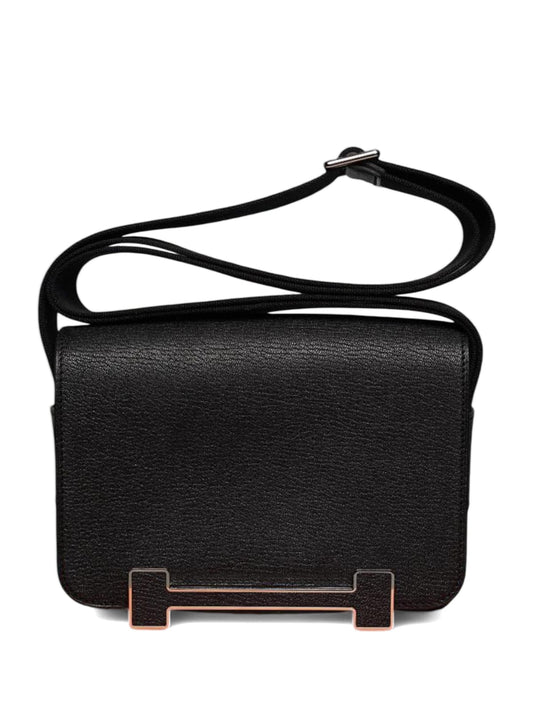 Hermes Geta Noir Chevre GHW
