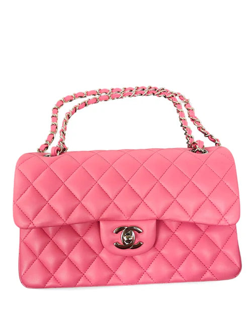 Chanel Classic Small Pink Lambskin SHW