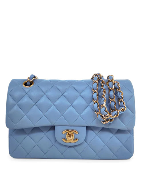 Chanel Classic Small Blue Lambskin Lambskin LGHW