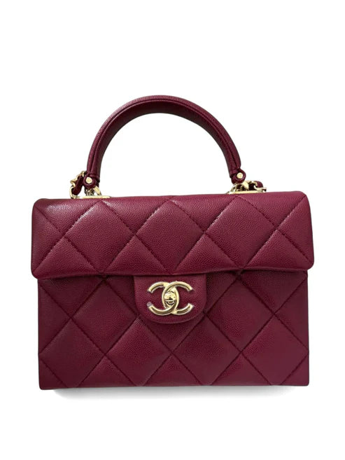 Chanel Trendy Top Handle Burgundy Caviar LGHW 25S