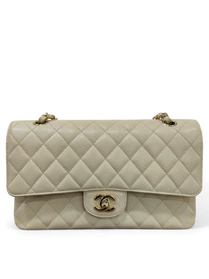 Chanel Classic Medium Beige Caviar GHW