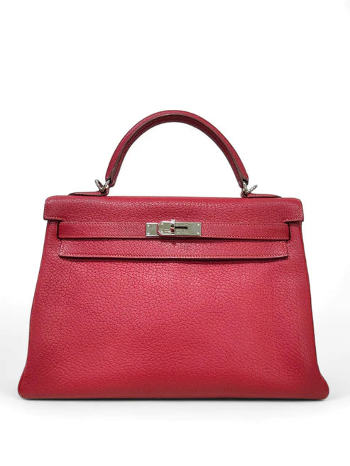 Hermes Kelly Retounrne 32 Rouge Garance Fjord Togo PHW