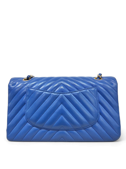 Chanel Chevron Medium Blue Lambskin LGHW